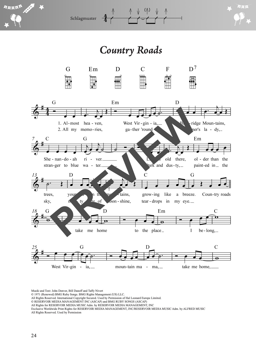 Fetenbuch Ukulele – Beispielseite 3