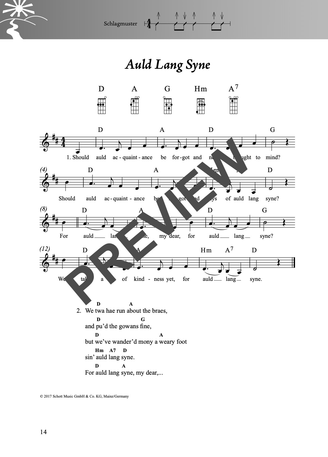 Folk- und Volksliederbuch Ukulele – Beispielseite 2