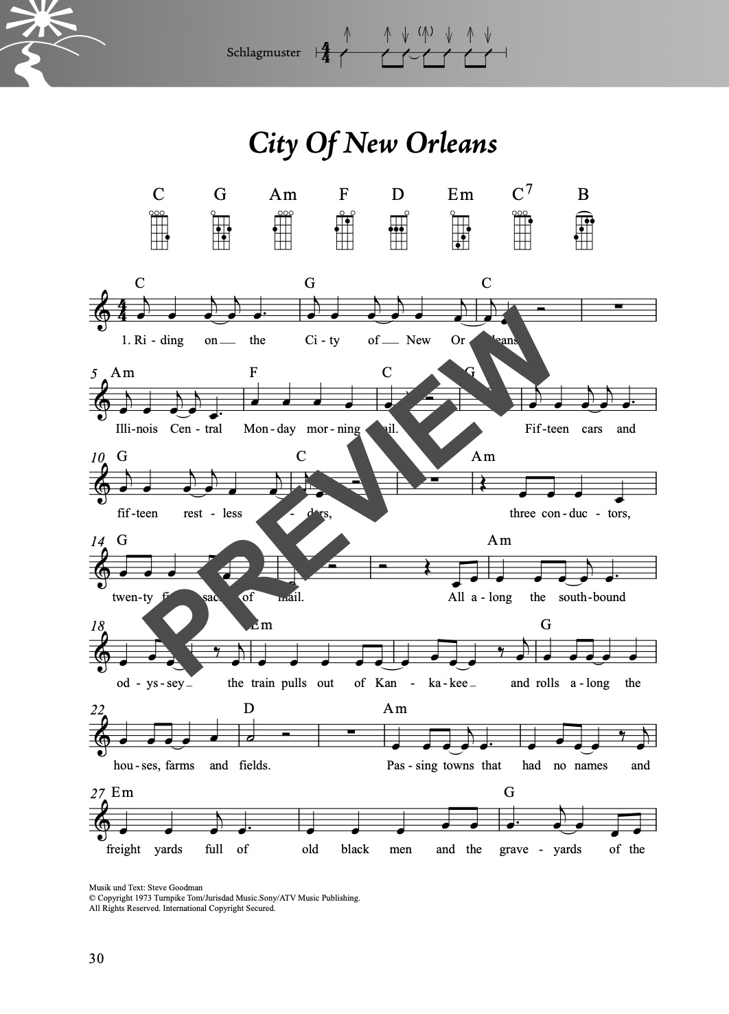 Folk- und Volksliederbuch Ukulele – Beispielseite 4