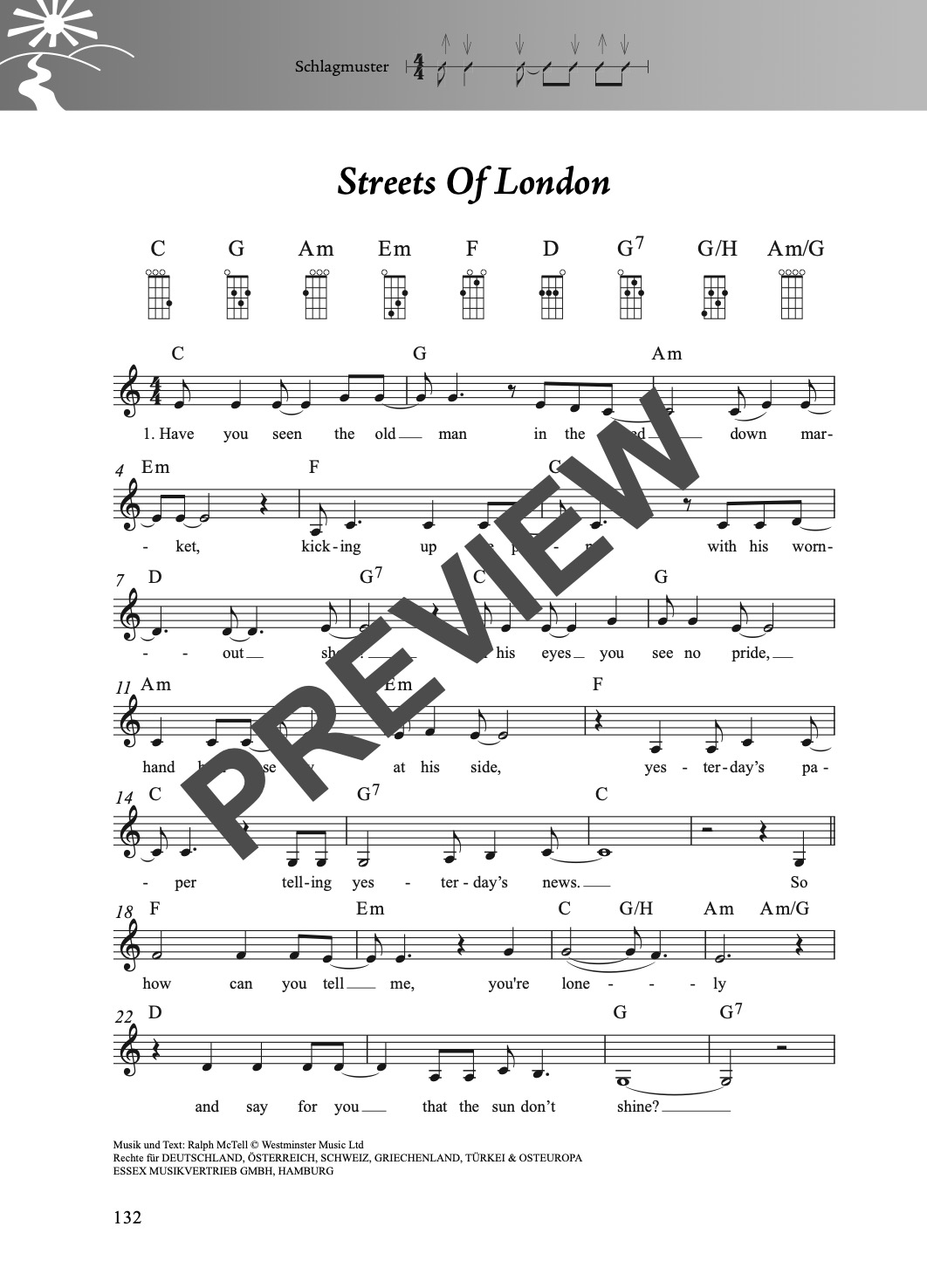 Folk- und Volksliederbuch Ukulele – Beispielseite 6