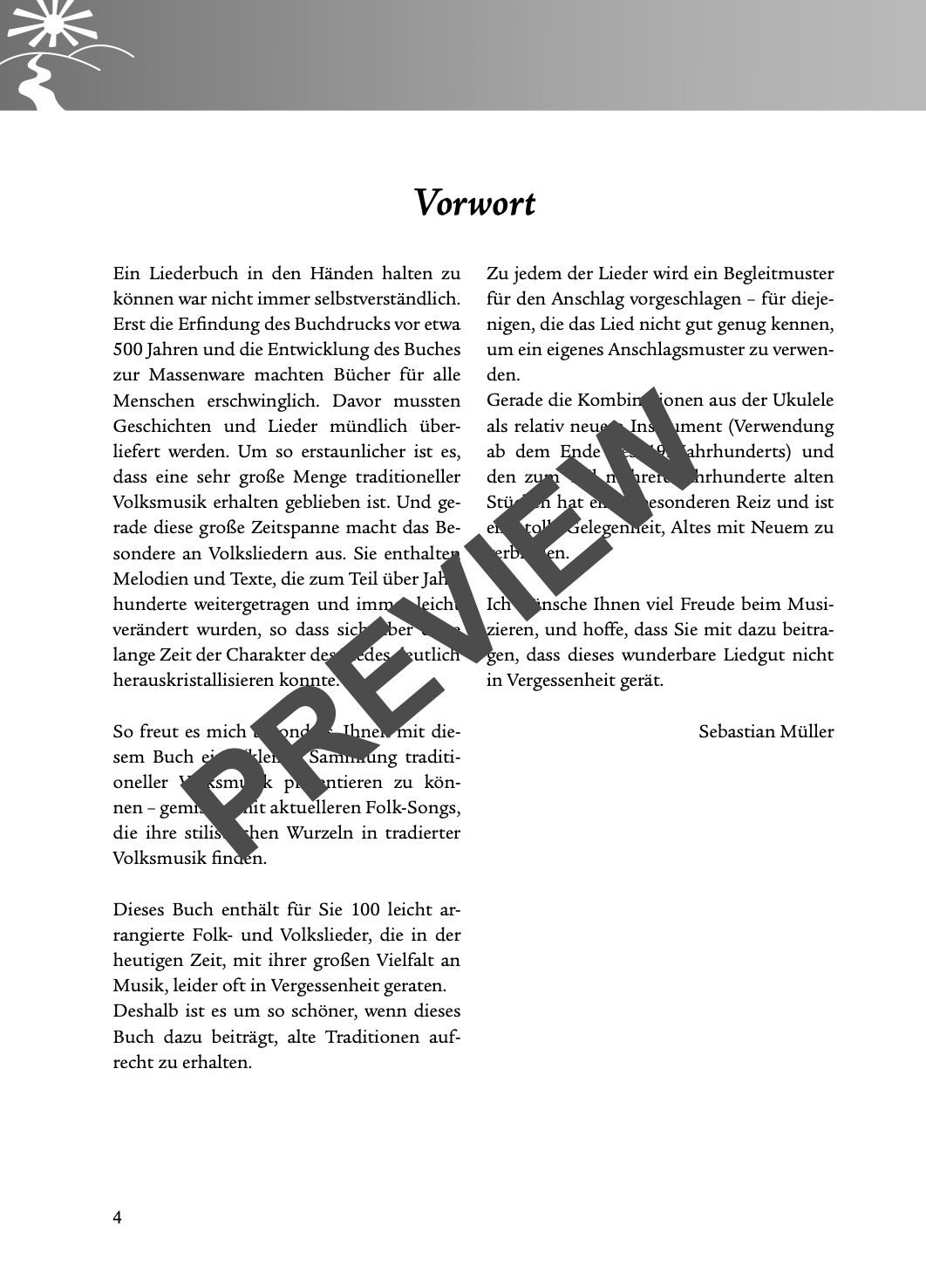 Folk- und Volksliederbuch Ukulele – Beispielseite 8