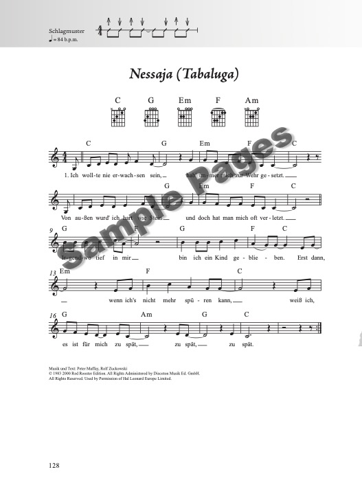 Kinderliederbuch Gitarre – Beispielseite 7