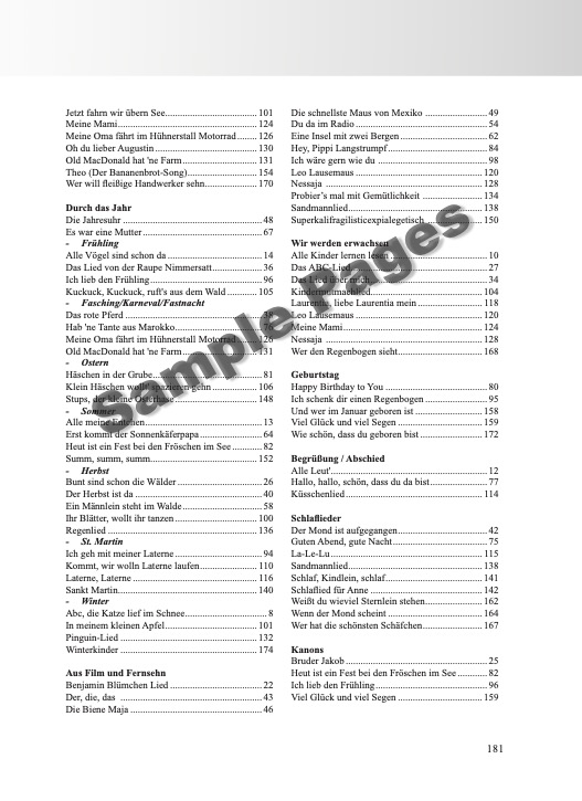 Kinderliederbuch Gitarre – Beispielseite 10