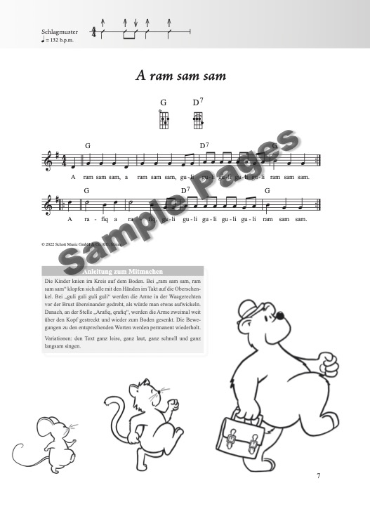 Kinderliederbuch Ukulele – Beispielseite 3