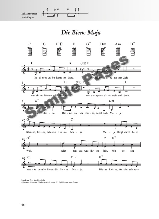 Kinderliederbuch Ukulele – Beispielseite 6