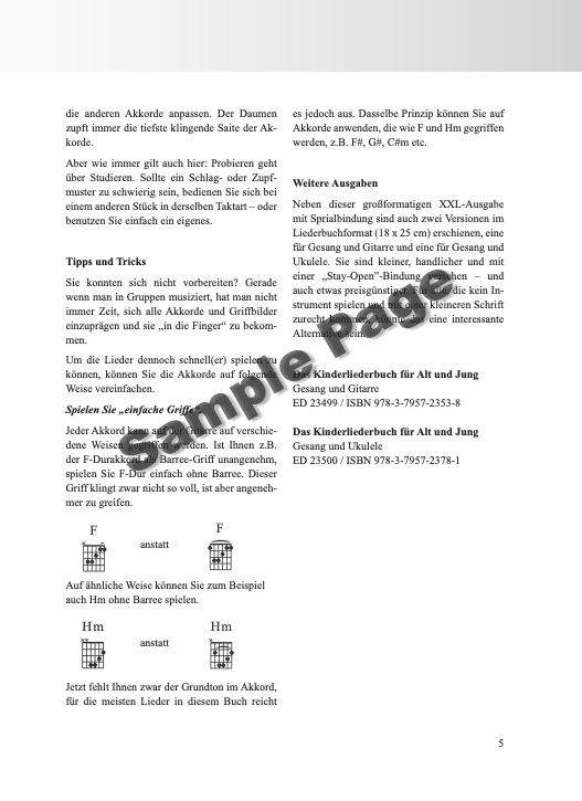 Kinderliederbuch XXL – Beispielseite 2