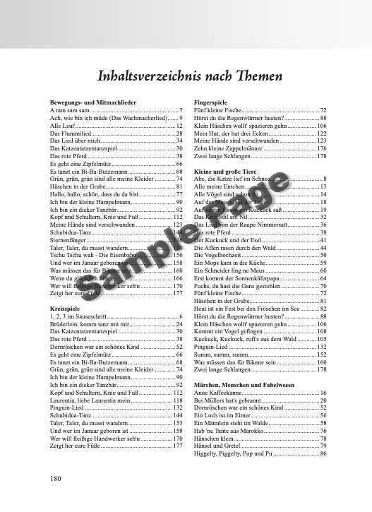 Kinderliederbuch XXL – Beispielseite 9