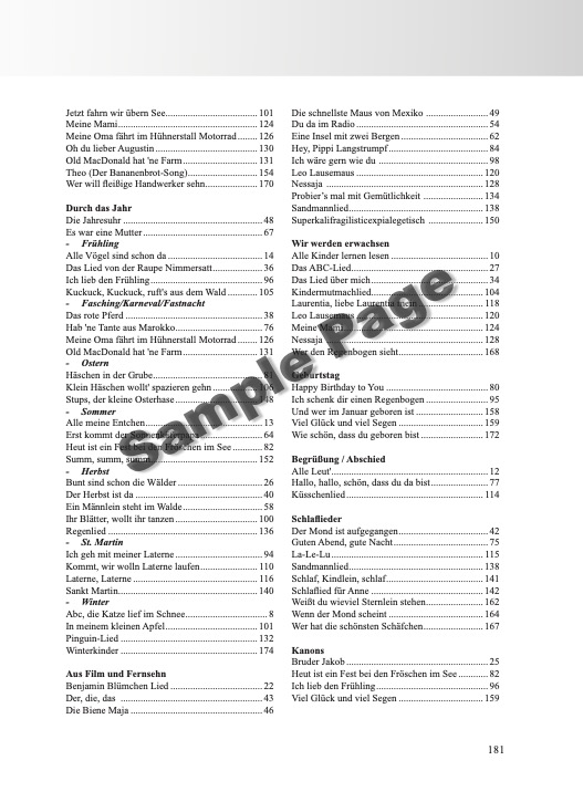 Kinderliederbuch XXL – Beispielseite 10