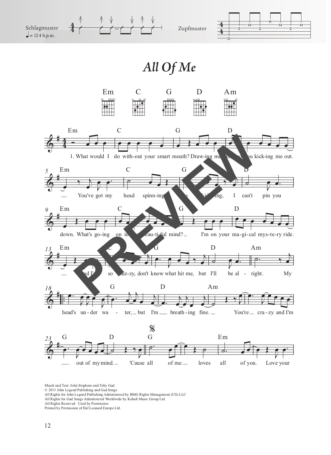 Rock & Pop Fetenbuch 2 Gitarre – Beispielseite 4