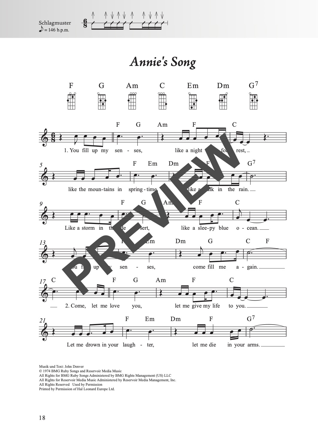 Rock & Pop Fetenbuch 2 Ukulele – Beispielseite 2