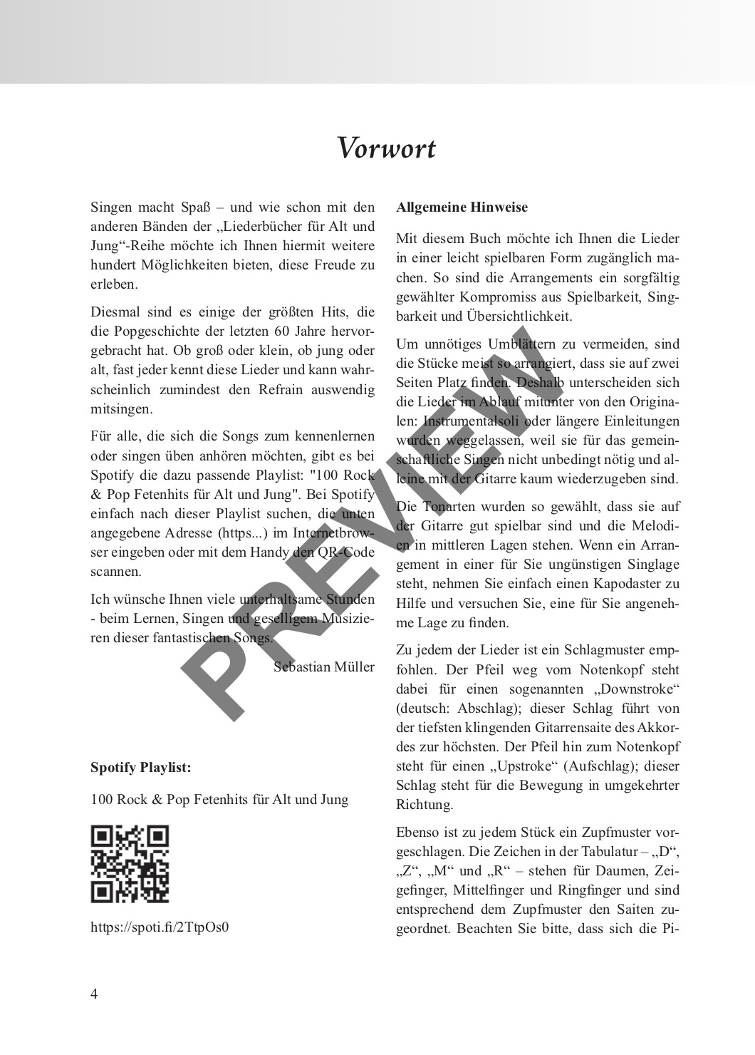 Rock & Pop Fetenbuch Gitarre – Beispielseite 1