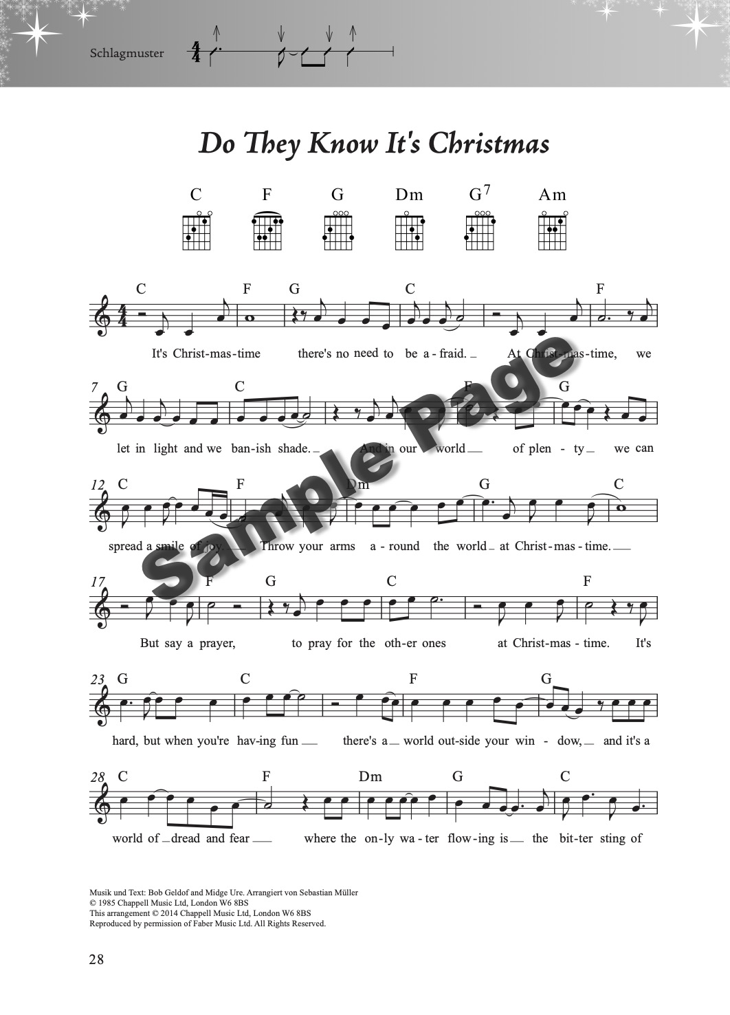 Weihnachtsliederbuch Gitarre – Beispielseite 4
