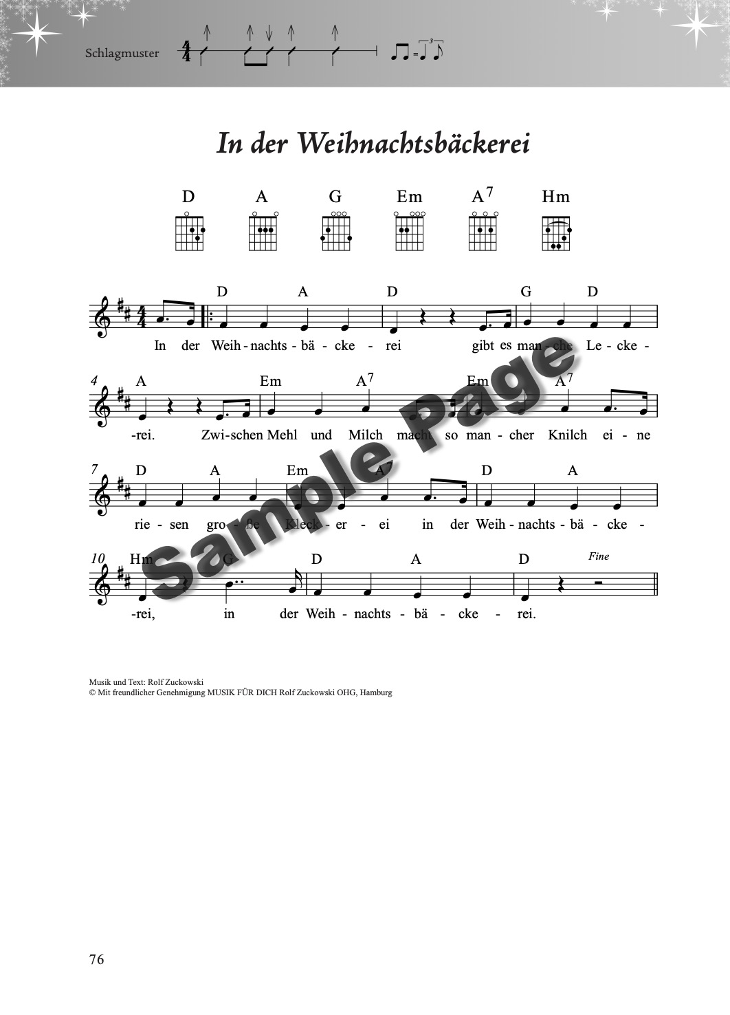 Weihnachtsliederbuch Gitarre – Beispielseite 7