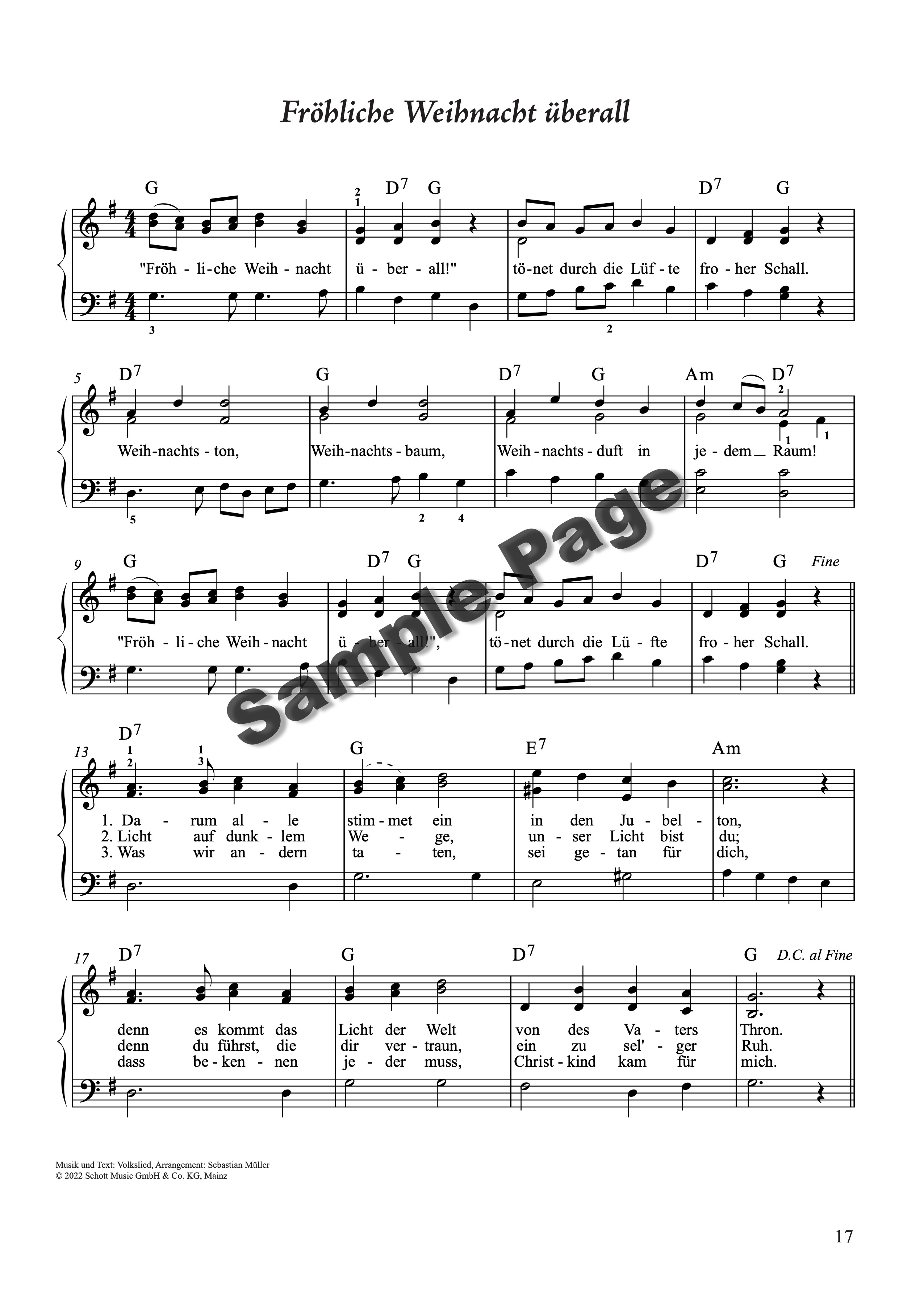 45 Weihnachtslied-Klassiker Klavier – Beispielseite 6